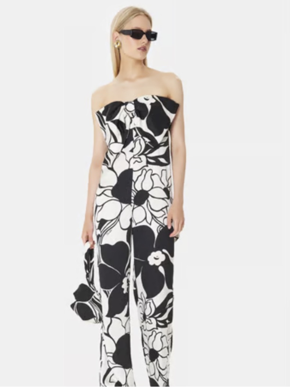 Tara Jarmon Paris NWT Floral Bow Jumpsuit Black Ivory Made in France $398 Read 👇